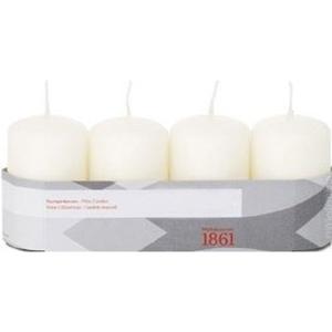 Cilinderkaarsen/stompkaarsen - set 20x - ivoorwit - 5 x 8 cm - 18 branduren