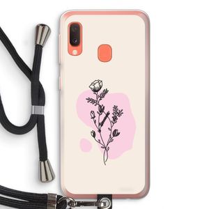Roses are red: Samsung Galaxy A20e Transparant Hoesje met koord