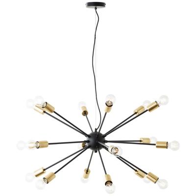 Brilliant 18-lichts hanglampDree zwart met goud - 99909/78
