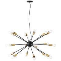 Brilliant 18-lichts hanglampDree zwart met goud - 99909/78