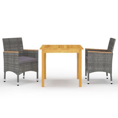 3-delige Tuinset grijs