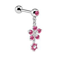 Jeweled Barbell with Charm Chirurgisch staal 316L / Belegde messing Barbells