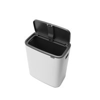 Brabantia Bo Touch Bin 60 l Rechthoekig Kunststof Zwart, Wit - thumbnail