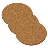 Cosy & Trendy Pannenonderzetters - 3x stuks - rond - kurk - 20 cm Cosy & Trendy Pannenonderzetters - 3x stuks - rond - kurk - 20 cm