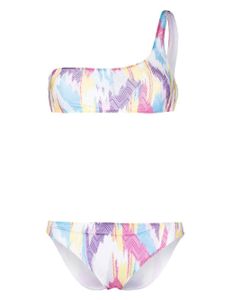 Missoni bikini asymétrique à motif zigzag - Rose