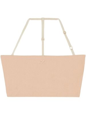 Courrèges brassière 2nd-Skin à logo brodé - Tons neutres