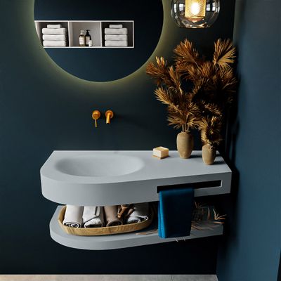 MONDIAZ RIVA 100cm Wastafel met planchet kleur Clay. Wastafel DULCET links 0 kraangaten kleur Clay. MONDIAZ RIVA 100cm Wastafel met planchet kleur Clay. Wastafel DULCET links 0 kraangaten kleur Clay.