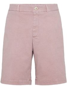 Brunello Cucinelli short en jean à effet délavé - Rose