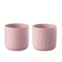 J-Line bloempot Gen - keramiek - roze - XL - 2 stuks - Ø 20.5 cm