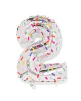 HEMA Folieballon cijfer 2 60cm confetti (naturel)