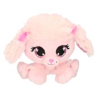 Pluche designer knuffel P-Lushes Pets poedel roze 18 cm - Knuffeldier - thumbnail