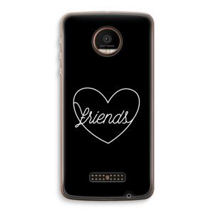 Friends heart black: Motorola Moto Z Force Transparant Hoesje