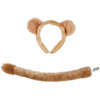 Shoppartners Pluche leeuwen verkleed set - voor kinderen - staart en oortjes - dierenpak - carnaval