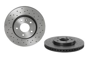 Remschijf BREMBO XTRA LINE BREMBO, Remschijftype: Geperforeerd / Geventileerd, u.a. für Opel, Vauxhall, Chevrolet