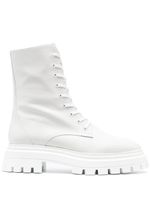 Stuart Weitzman bottines en cuir à lacets - Blanc