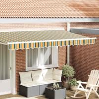 Luifelrand voor 4 m frame in groen en geel, afmetingen 3.8x0.2 m