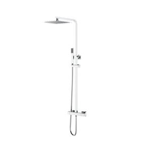 Regendouche set Aloni Quadro | Opbouw | 22 cm | Thermostaatkraan | Incl.Handdoucheset | Chroom