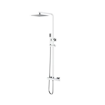 Regendouche set Aloni Quadro | Opbouw | 22 cm | Thermostaatkraan | Incl.Handdoucheset | Chroom