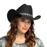 Carnaval Cowboy verkleed hoed Jamie - zwart - volwassenen - Western