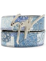 Giuseppe Zanotti ceinture à motif cachemire - Bleu - thumbnail