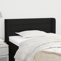 Hoofdbord met randen 83x16x78/88 cm stof zwart