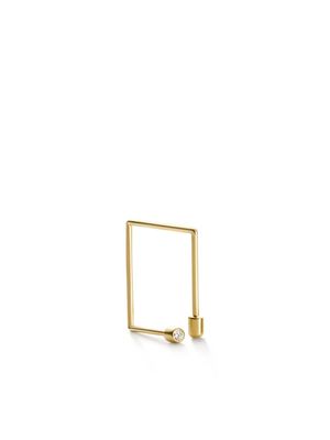 Shihara boucle d'oreille Twist Square 02 en or 18ct pavée de diamants