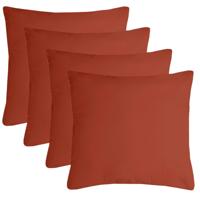 Stof Textile sierkussen Nelson - 4x - terracotta - 60 x 60 cm - bank kussens - polyester