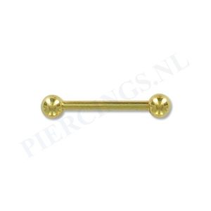 Barbell goud kleur 14 mm