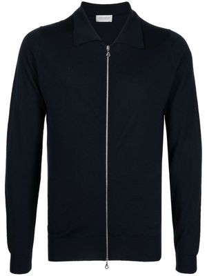 John Smedley surchemise zippée Alston en laine mérinos - Noir