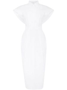 Alexander McQueen robe mi-longue à manches courtes - Blanc