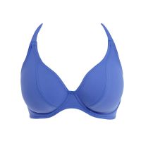 Freya bikini top halter plunge Jewel Cove DD-H Plain Azure - thumbnail