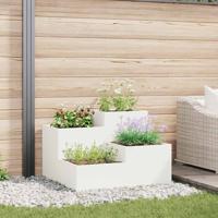 Tuin Bloempot Wit 100 x 100 x 60 cm Staal