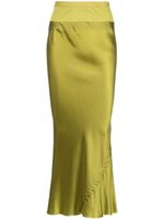Rick Owens jupe longue satinée à taille élastiquée - Vert Rick Owens jupe longue satinée à taille élastiquée - Vert