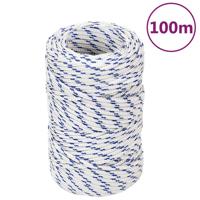 VidaXL Boot touw 2 mm 100 m polypropyleen wit