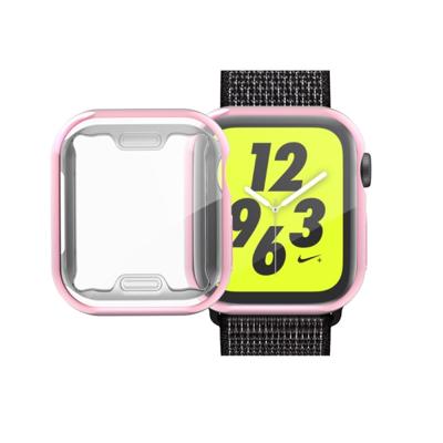 volledige Plating TPU Case voor Apple Watch serie 4 40mm (roze)