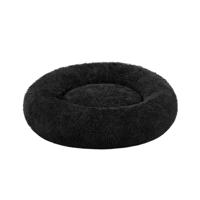 Wasbaar donutvormig hondenbed met zacht pluche, Inktzwart / L 100 x B 100 x H 20 cm