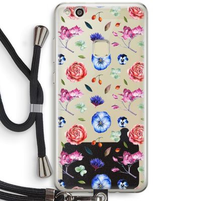 Bloemetjes: Huawei Ascend P10 Lite Transparant Hoesje met koord