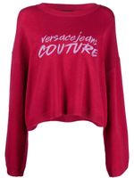 Versace Jeans Couture pull ample à logo brodé - Rose