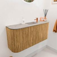 Toiletmeubel Mondiaz Joya Dlux | 93.2 cm | Meubelkleur Oak | Faye wastafel Glace Wasbak Midden | 1 kraangat