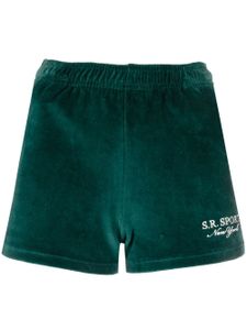 Sporty & Rich short en velours à logo brodé - Vert