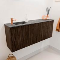 Toiletmeubel Mondiaz Joya Dlux | 100 cm | Meubelkleur Walnut | Faye wastafel Sombra Wasbak Links | 1 kraangat