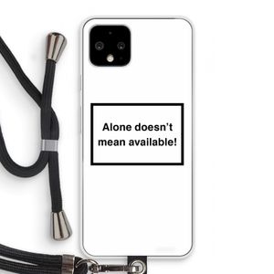 Alone: Pixel 4 Transparant Hoesje met koord