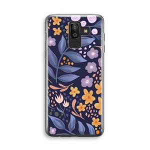 Flowers with blue leaves: Samsung Galaxy J8 (2018) Transparant Hoesje