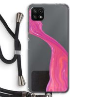 Paarse stroom: Samsung Galaxy A22 5G Transparant Hoesje met koord