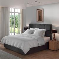 Dekbedovertrek Linnen - Vaporous Grey - Lits-Jumeaux (240x220 Cm) - Grijs Percale Katoen - Effen - Yellow Suites - Dekbed-Discounter.nl