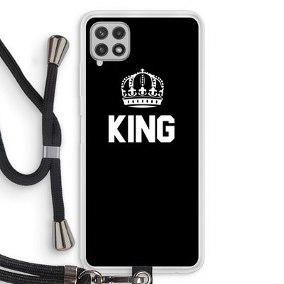 King zwart: Samsung Galaxy A22 4G Transparant Hoesje met koord