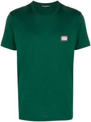Dolce & Gabbana t-shirt en coton à patch logo - Vert