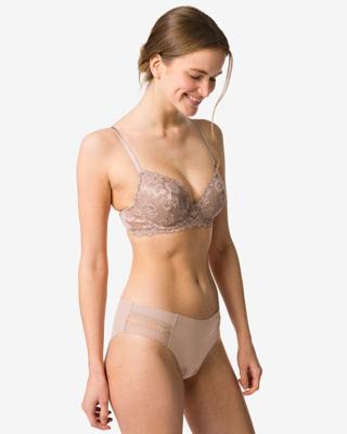 HEMA Damesbrazilian micro met kant beige (beige)