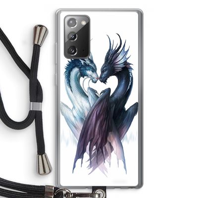 Yin Yang Dragons: Samsung Galaxy Note 20 / Note 20 5G Transparant Hoesje met koord