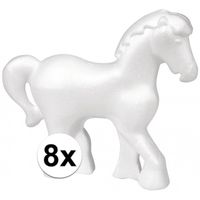 8x Paard gemaakt van piepschuim 15 cm